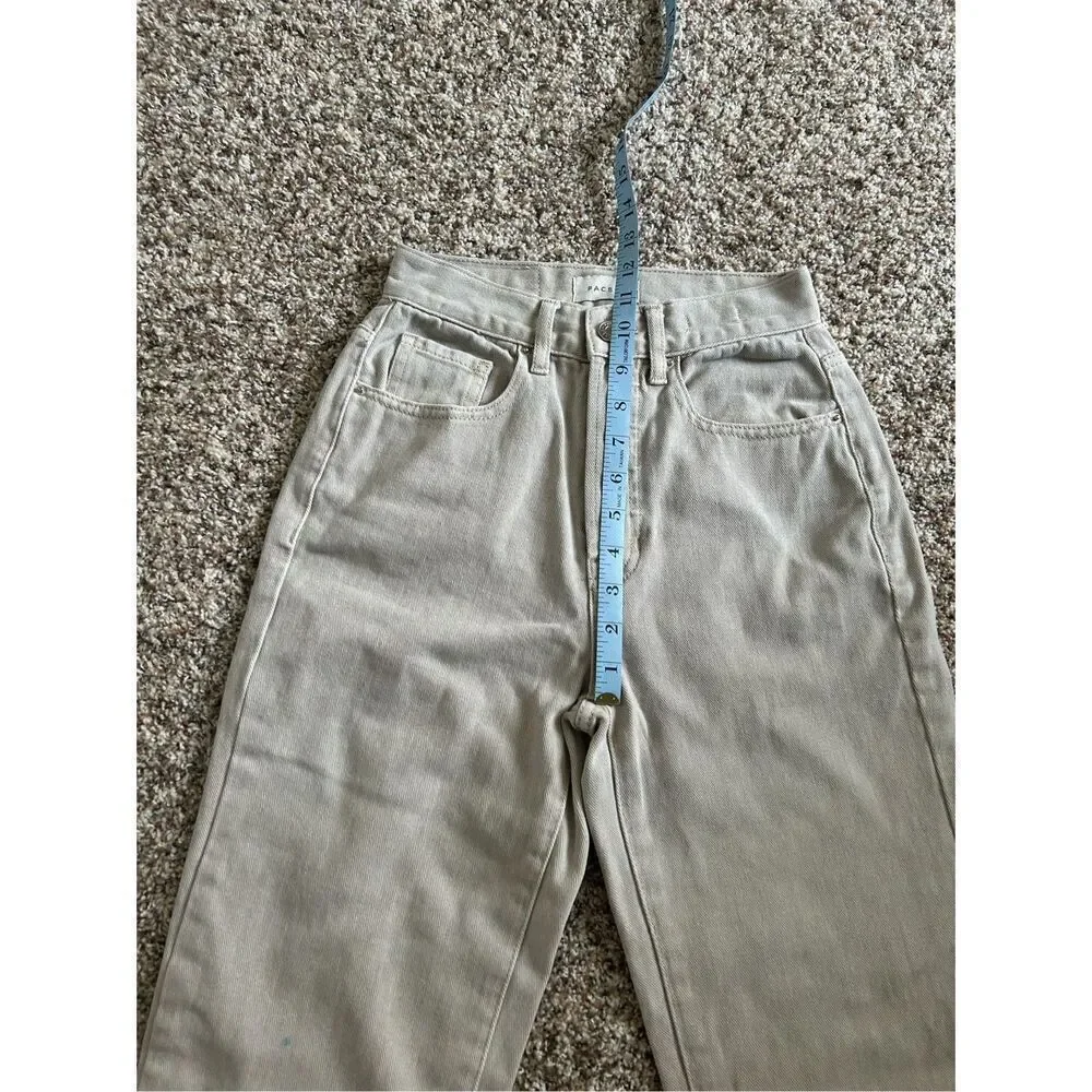 Pac Sun Khaki Denim Jeans Dad Jean Size 23 100% Cotton Tan Button Closure